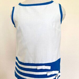 60's Tank Top - Phil Rose of California - White & Blue - Fun Collection - Size M